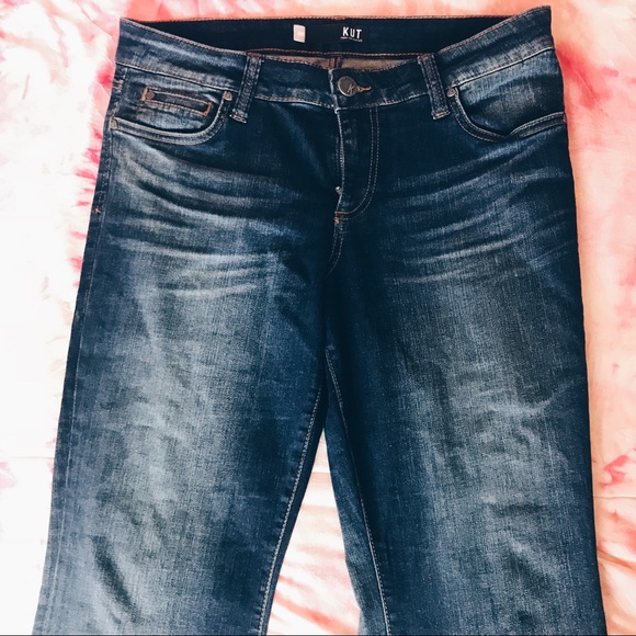 Dark Blue Denim Boot Cut Jeans - Picture 1 of 5